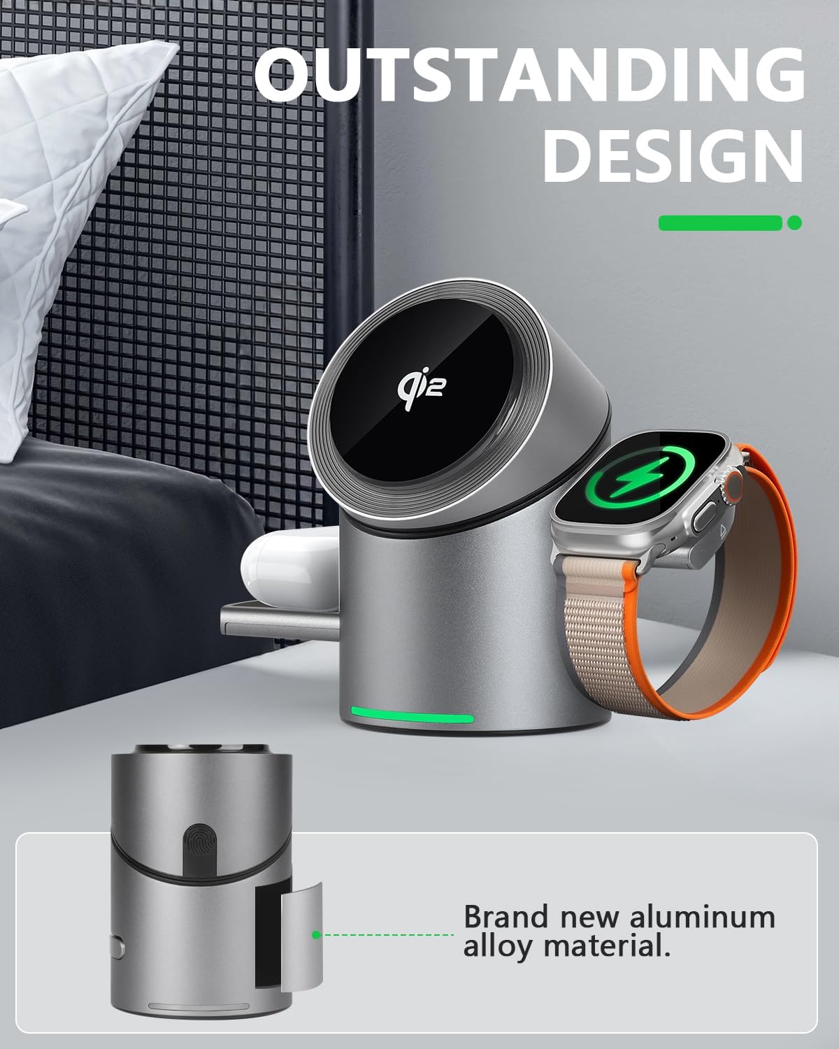 3-in-1 Rotating Wireless Charger