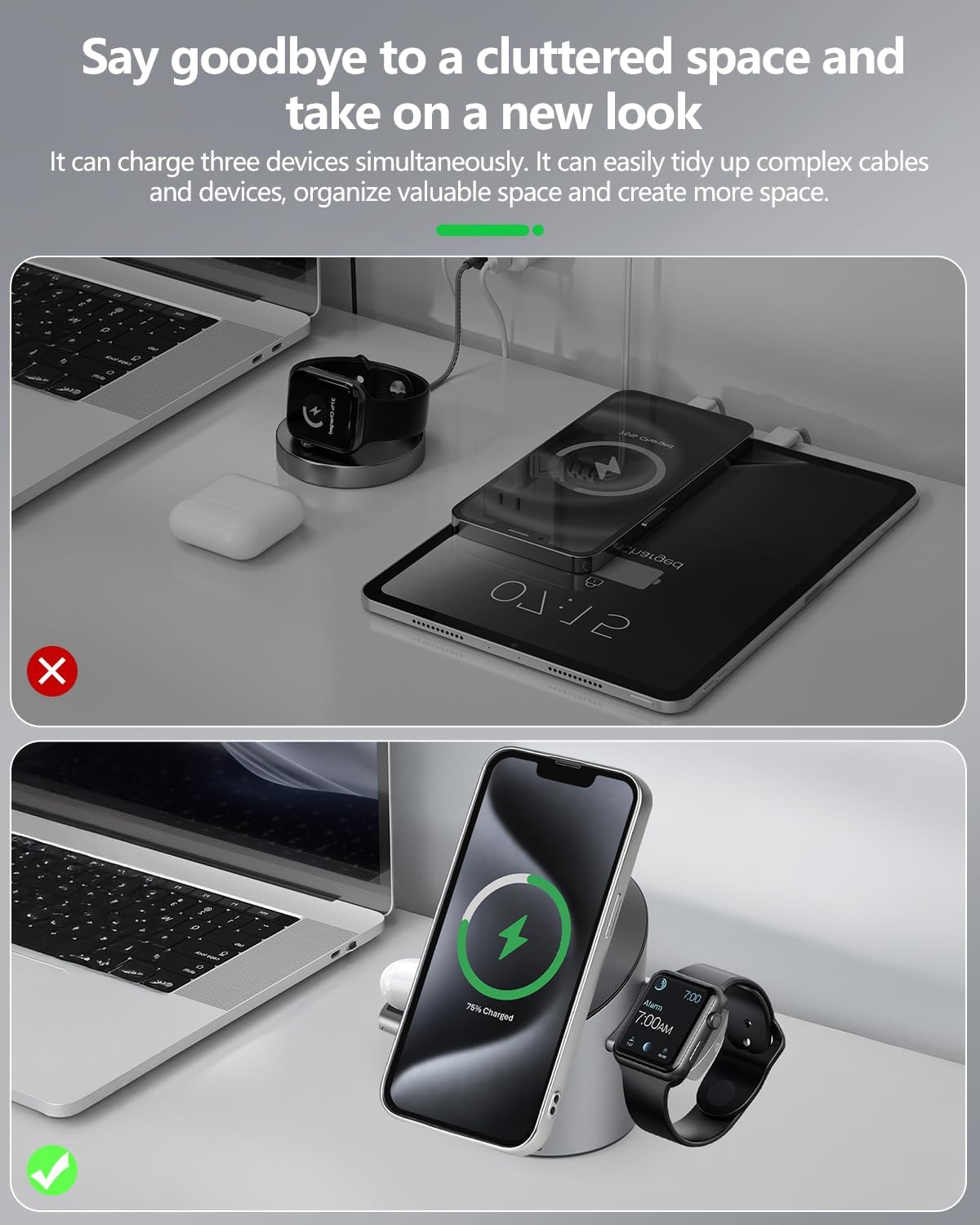 3-in-1 Rotating Wireless Charger